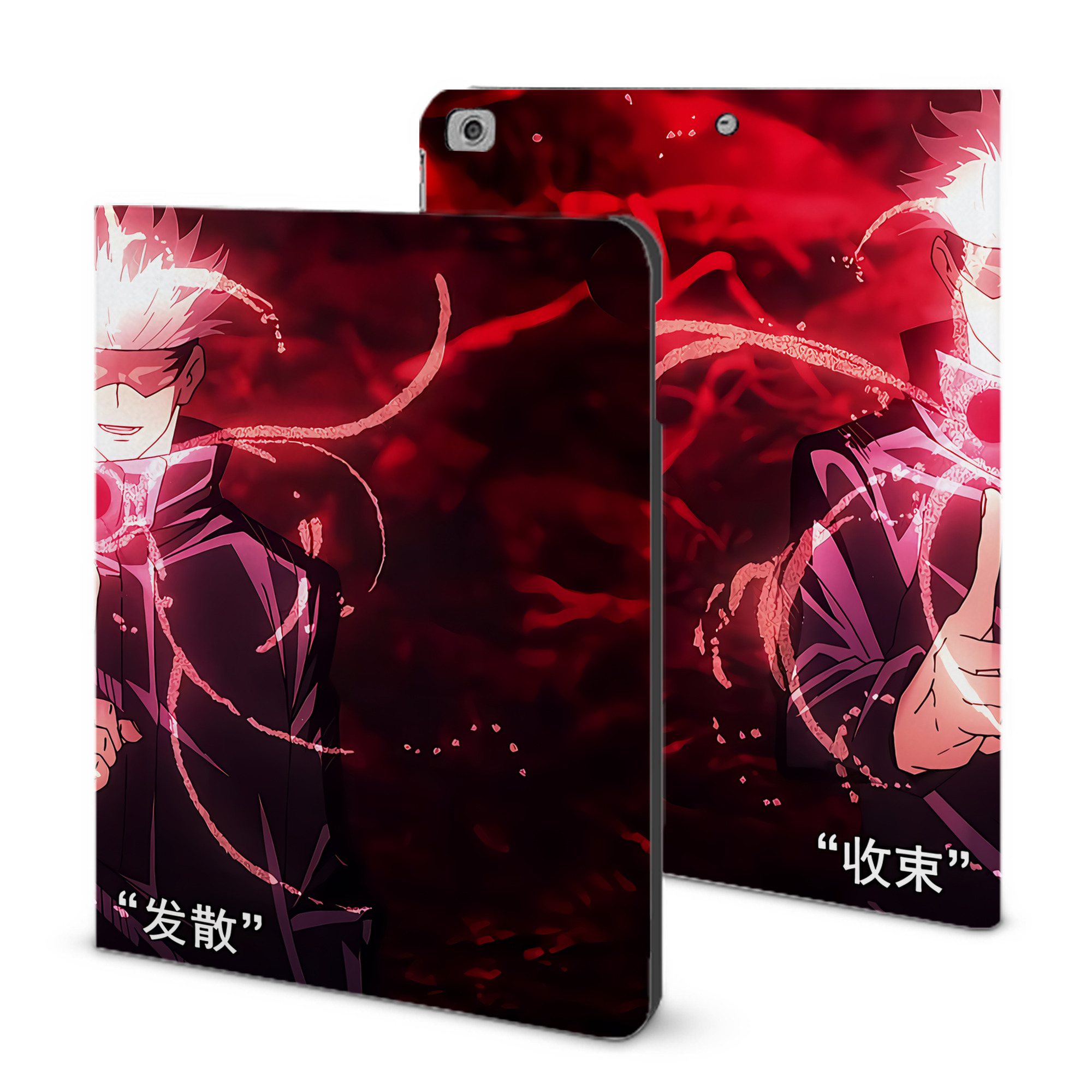 （画像用） 呪術廻戦 Jujutsu Kaisen IPad ケース ブック型 PUレザー TPU 耐衝撃 軽量 薄型 ペン収納なし 全面保護 IPad 各モデル対応